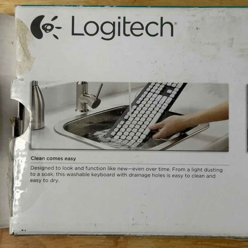 Logitech K310 Washable USB Keyboard Blue / Gray Full Size